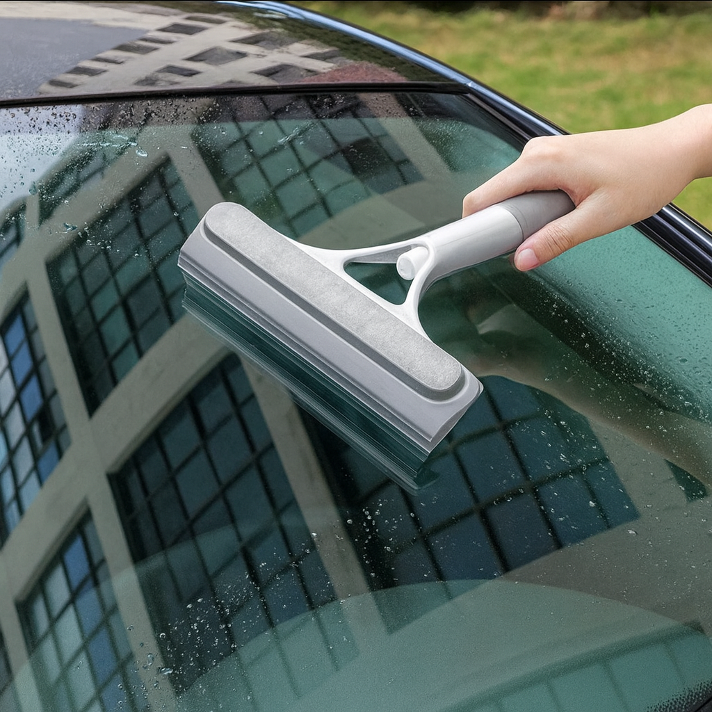 2-in-1 Glaswischer mit Sprühflasche – Streifenfreie Fensterreinigung