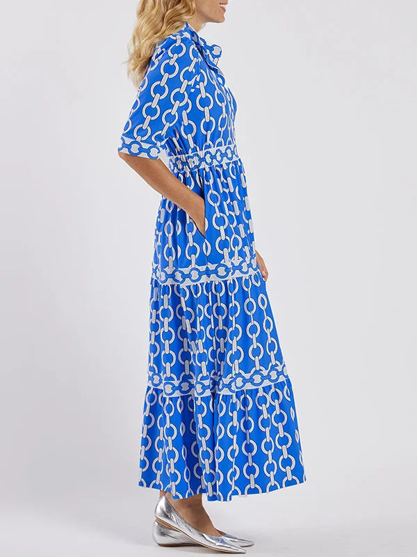 Damen Maxikleid Mit Kettendruck