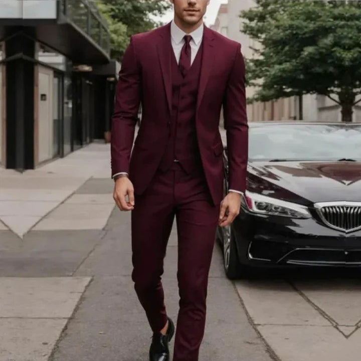 3-teiliger Herrenanzug – Sakko, Weste, Hose, eleganter, formeller, maßgeschneiderter Stil