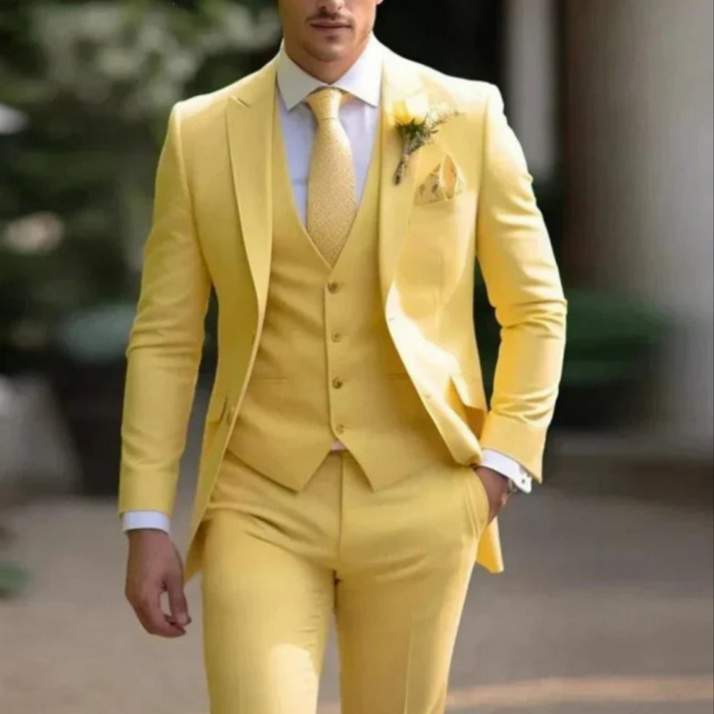3-teiliger Herrenanzug – Sakko, Weste, Hose, eleganter, formeller, maßgeschneiderter Stil