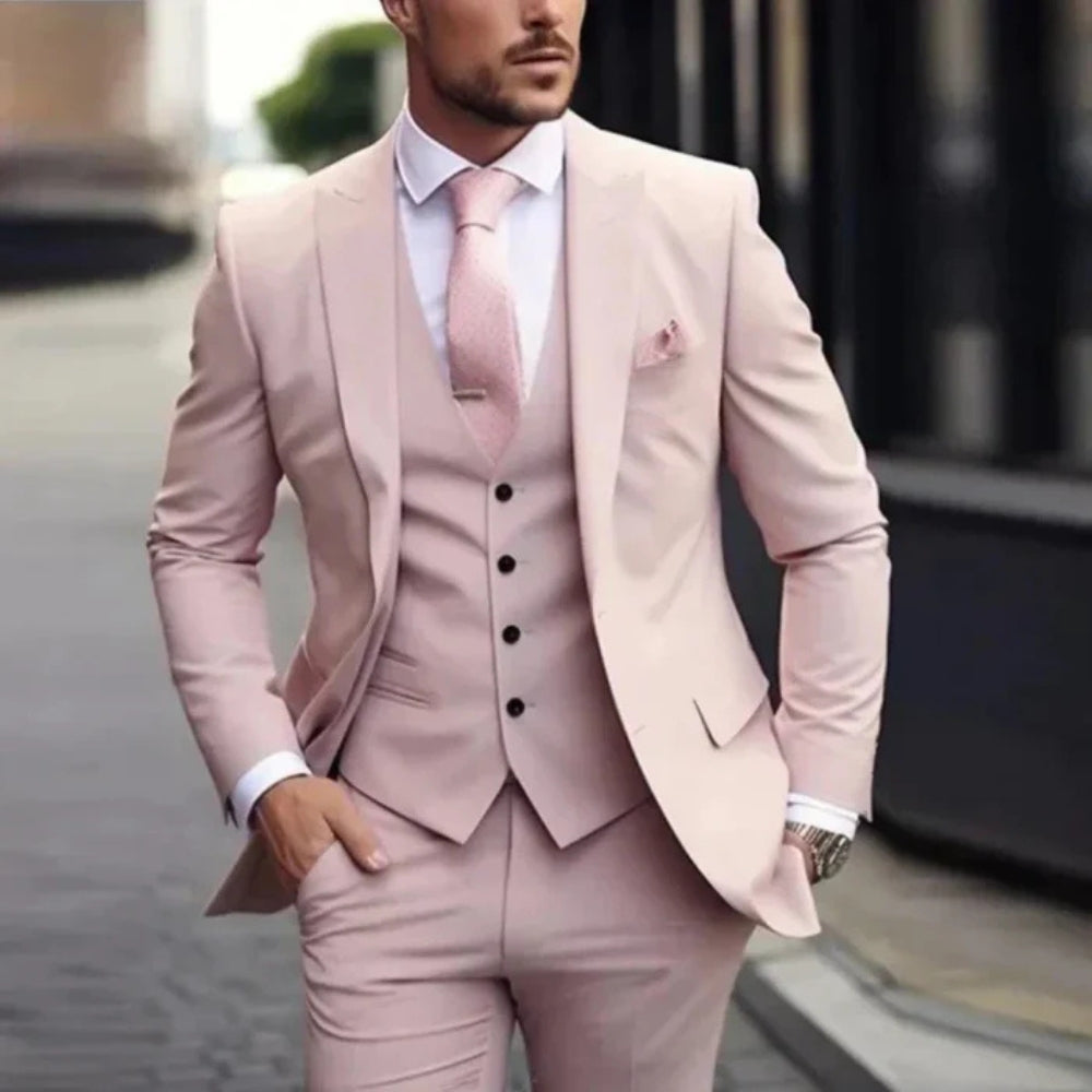 3-teiliger Herrenanzug – Sakko, Weste, Hose, eleganter, formeller, maßgeschneiderter Stil
