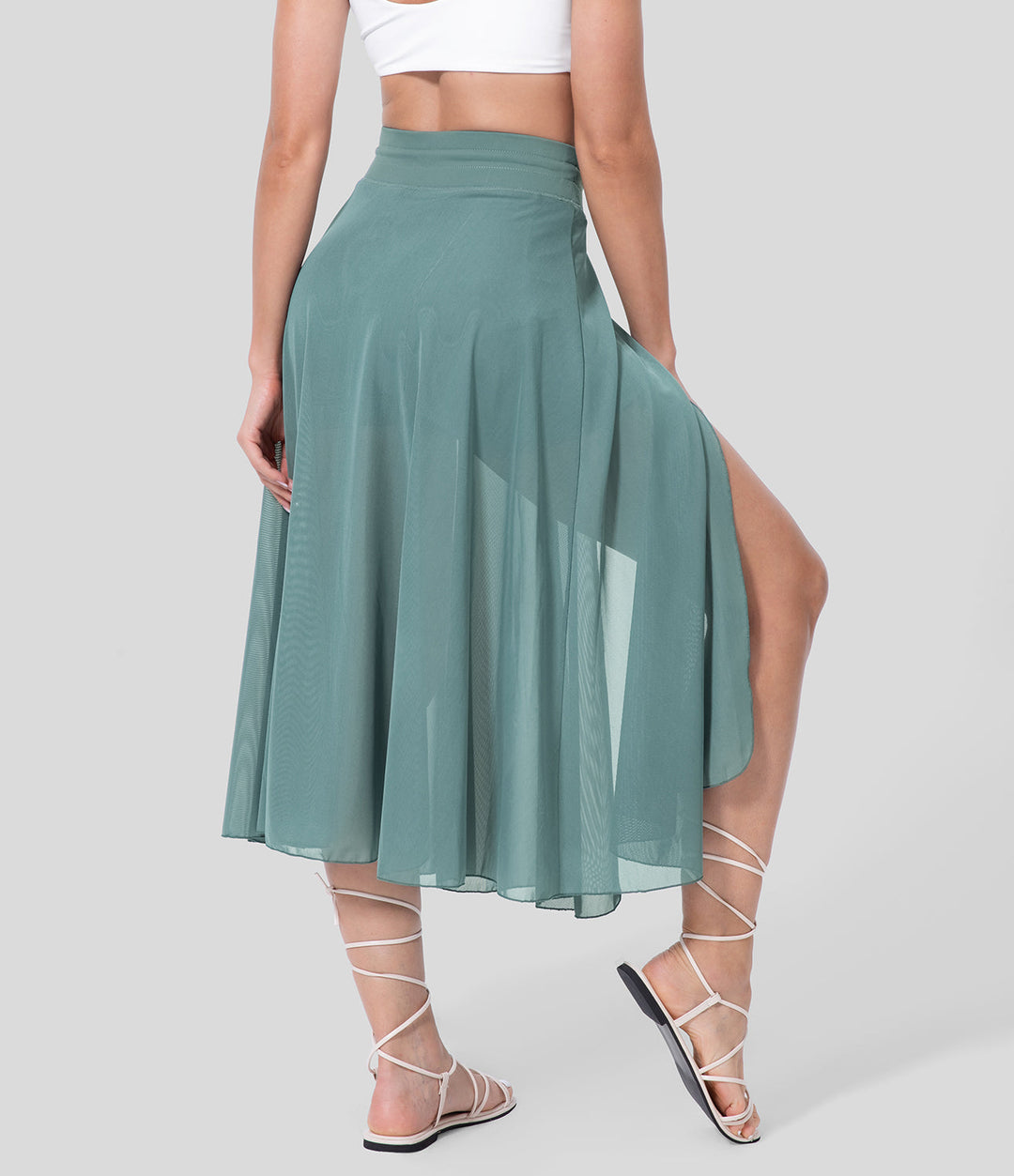 Damen Chiffonrock Mit Hohem Bund