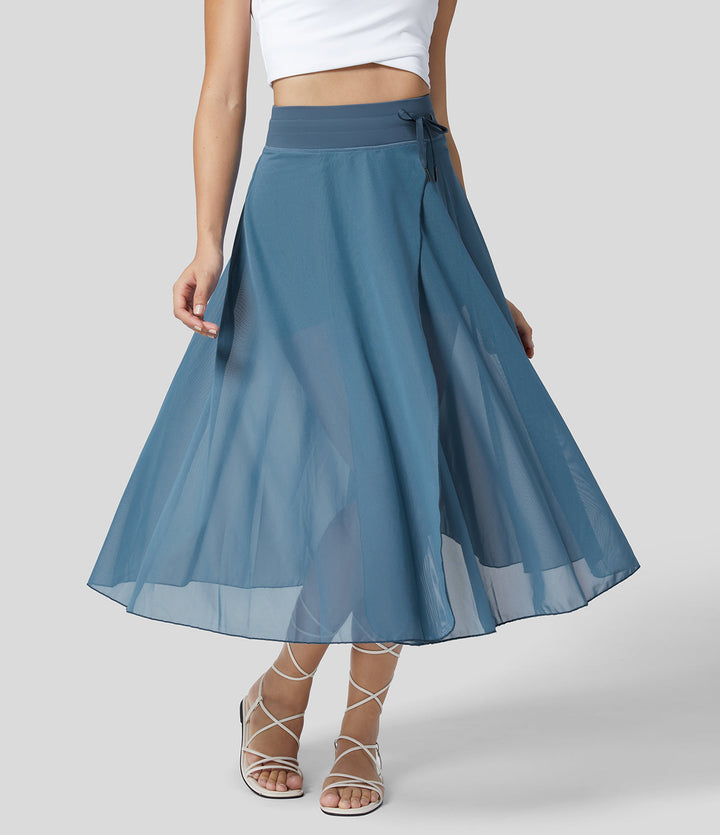 Damen Chiffonrock Mit Hohem Bund