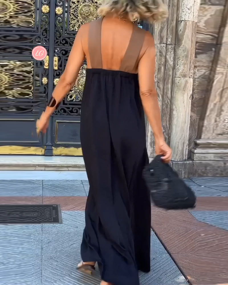 Damen Langkleid Mit Überkreuztem Rücken