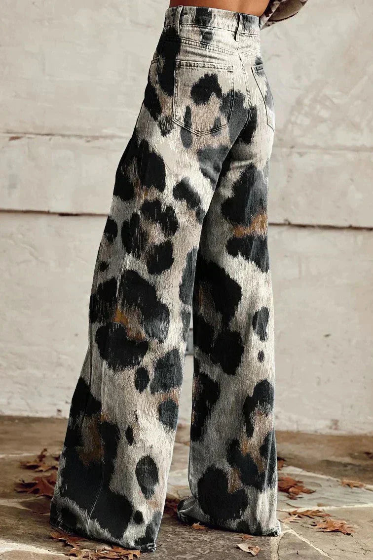 Stylische Bear Prints Denim Hose für Damen