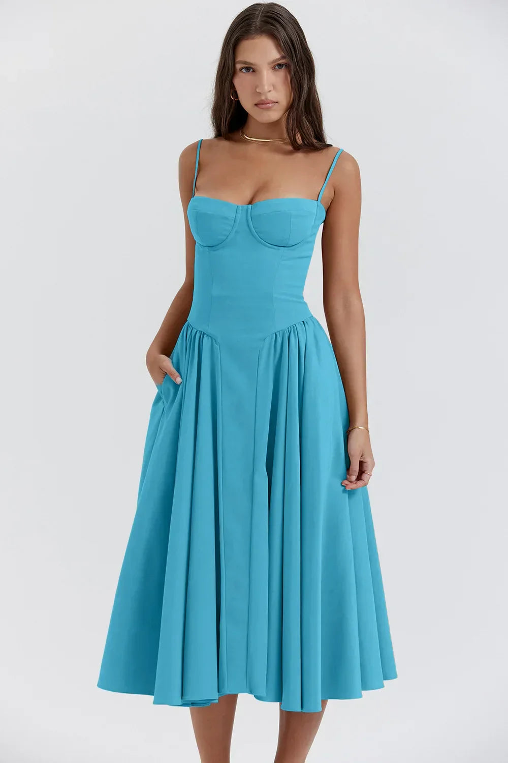Damen Ärmelloses Korsettkleid