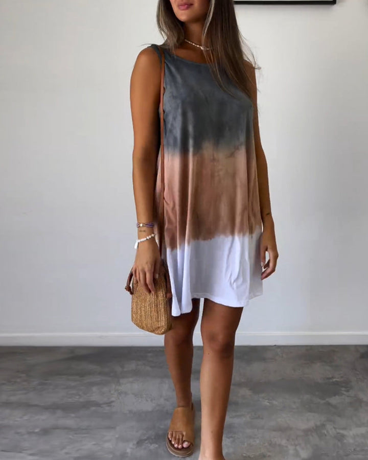 Damen Tie And Dye Print Kleid