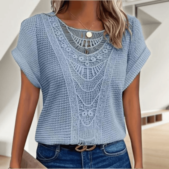 Damenbluse mit Spitze im Ibiza-Stil