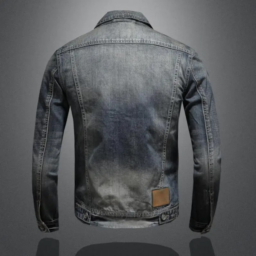 Herren Jeansjacke Mit Reißverschluss