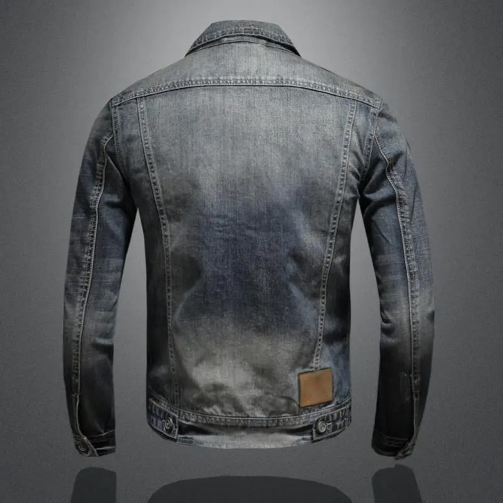 Herren Jeansjacke Mit Reißverschluss