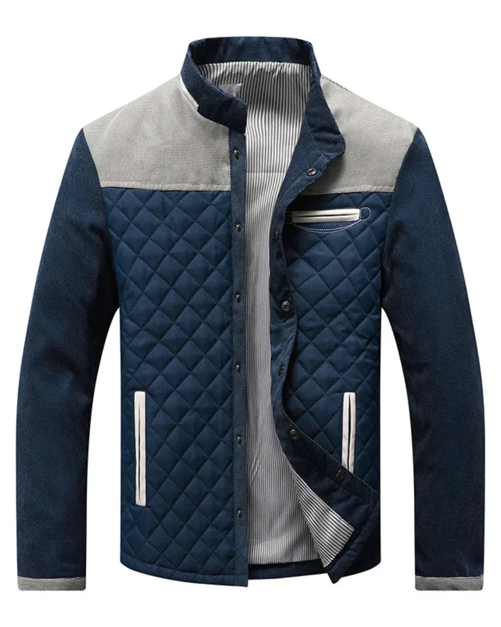 Herren Gesteppt Jacke Mit Reißverschluss