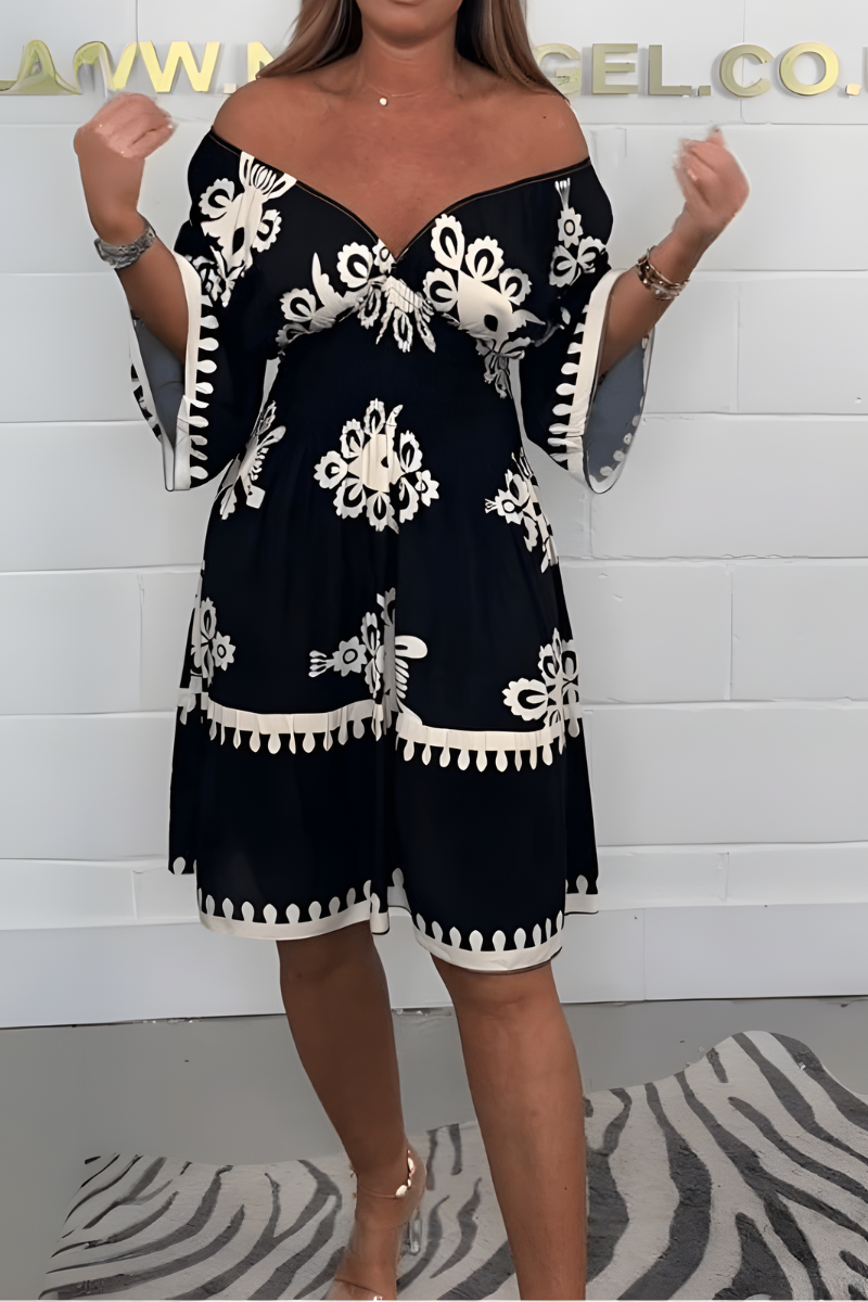 Damen Sommerkleid Im Boho Stil Mit Langarm