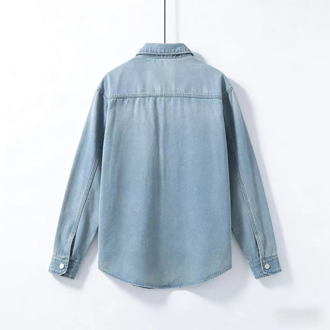 Herren Vintage-Stil Lockerer Denim Overshirt – Klassische Legere Lagenjacke