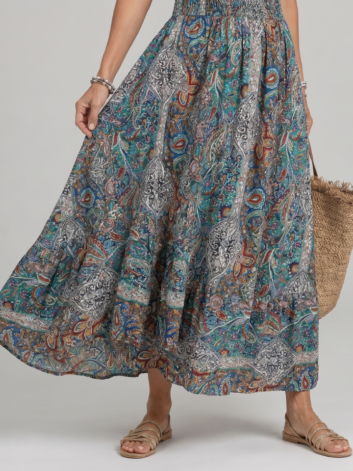 Marisela | Ärmelloses Midikleid mit Paisley-Print