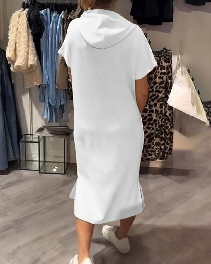 Damen Midikleid Mit Kapuze