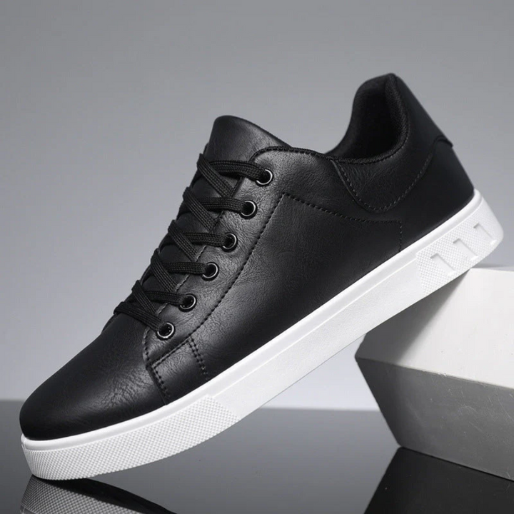Herren Schnürbare Kunstleder Sneaker – Bequeme Freizeitschuhe