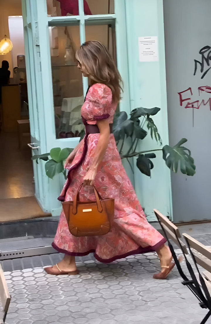 Damen Wickel Maxikleid In Rosa