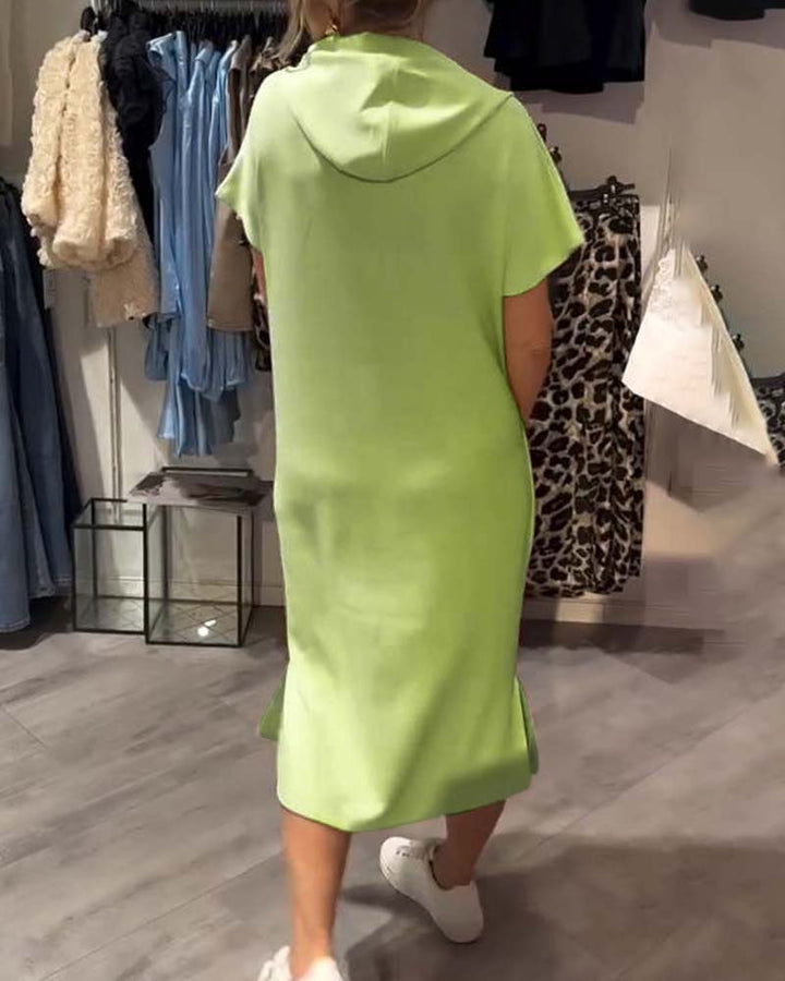 Damen Midikleid Mit Kapuze