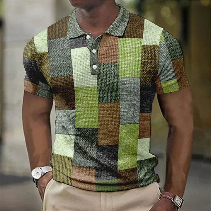 Herren Polo Mit Bunt Kariertem Muster