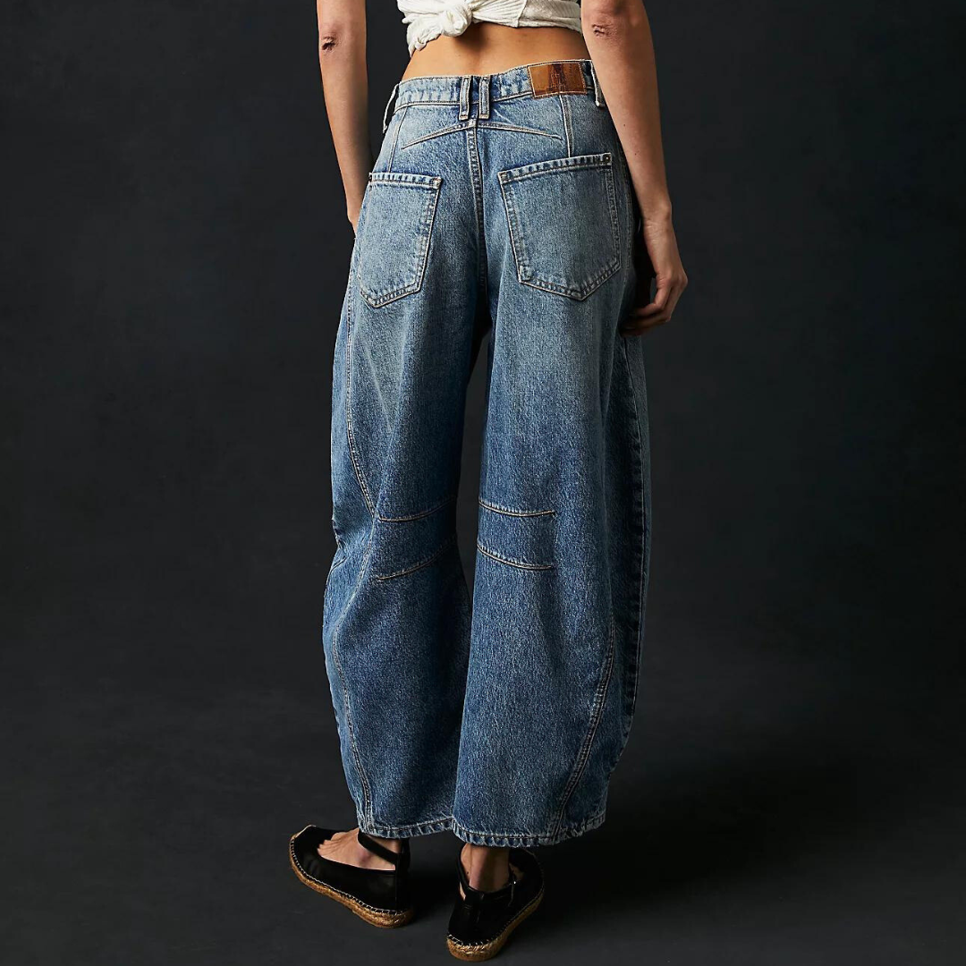 Damen Baggy Jeans Mit Hoher Taille