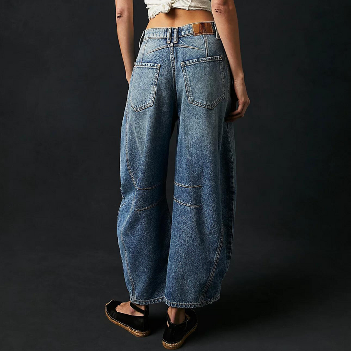 Damen Baggy Jeans Mit Hoher Taille
