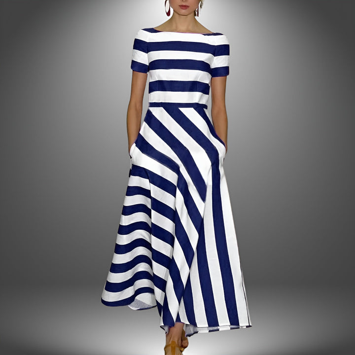 Gestreiftes Langes Damenkleid