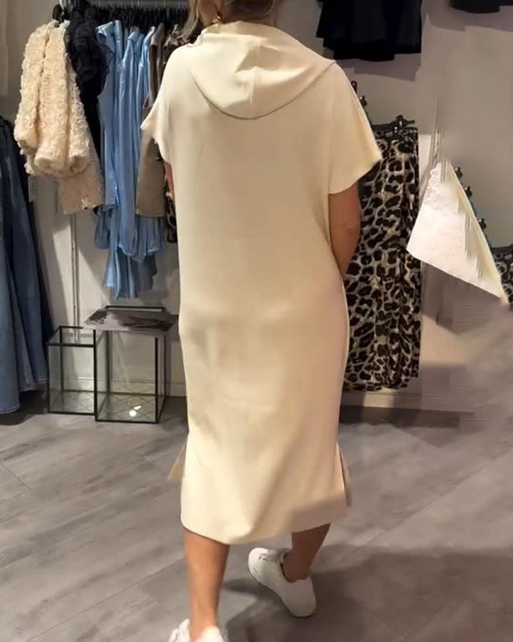 Damen Midikleid Mit Kapuze