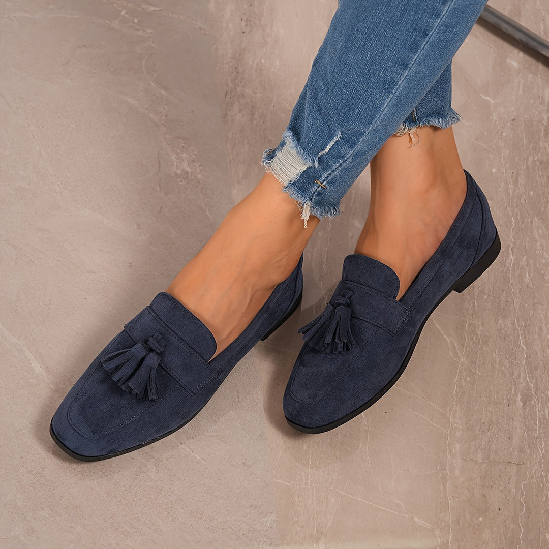 Damen Vintage Slip-On Flats Mit Quasten – Weiche Sohle Komfortschuhe