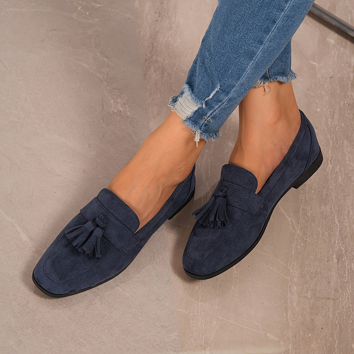 Damen Vintage Slip-On Flats Mit Quasten – Weiche Sohle Komfortschuhe
