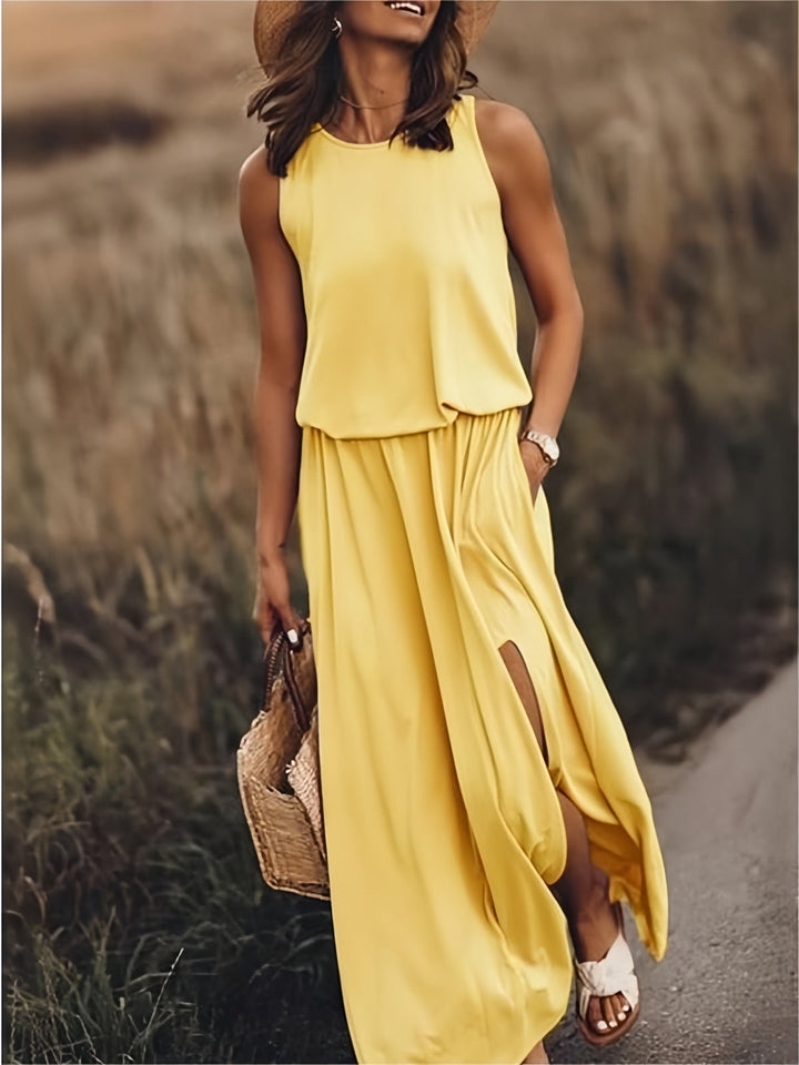 Damen Leichtes Ärmelloses Maxikleid
