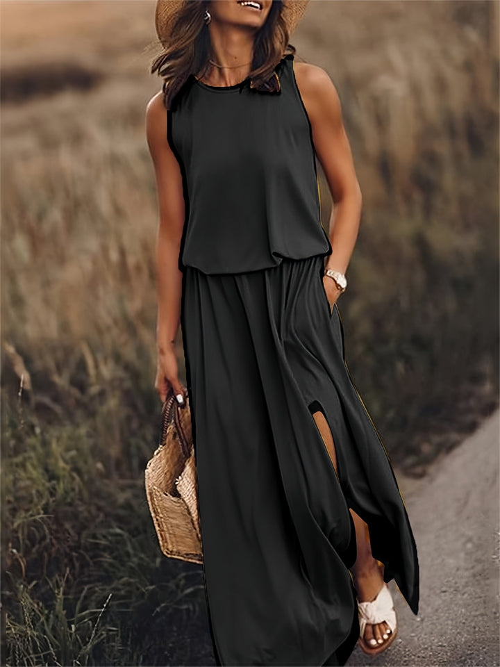 Damen Leichtes Ärmelloses Maxikleid