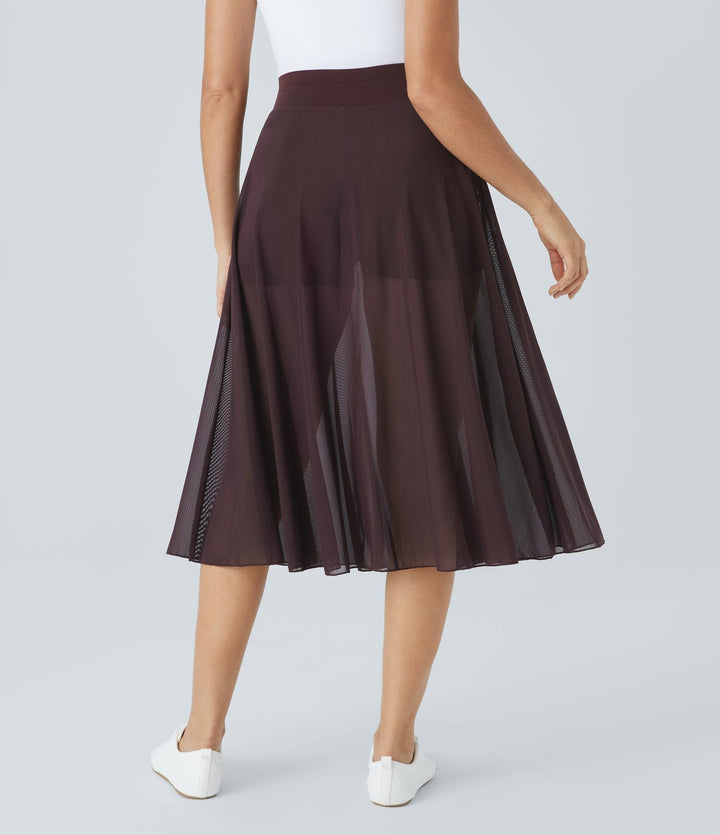Damen Chiffonrock Mit Hohem Bund