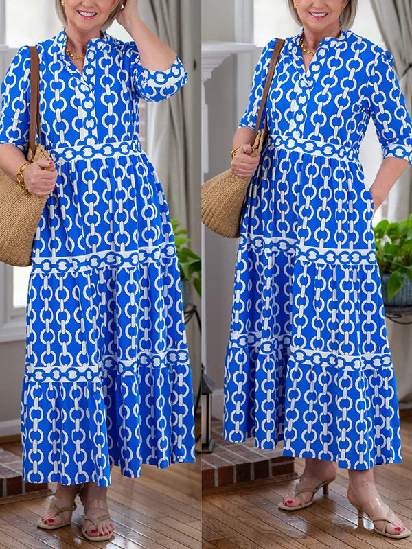 Damen Maxikleid Mit Kettendruck