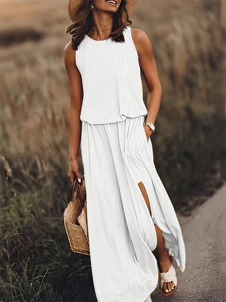 Damen Leichtes Ärmelloses Maxikleid