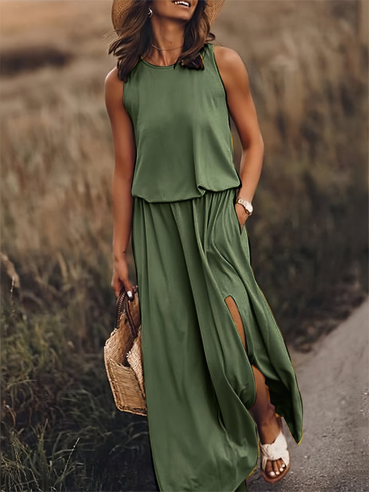 Damen Leichtes Ärmelloses Maxikleid