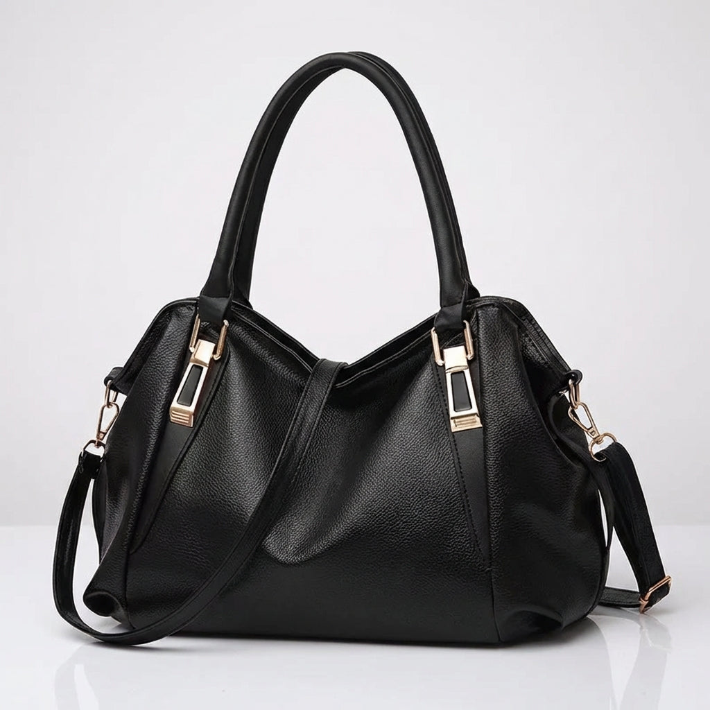 Damen Breite Leder Handtasche Mit Langem Riemen – Stilvolle Schultertasche