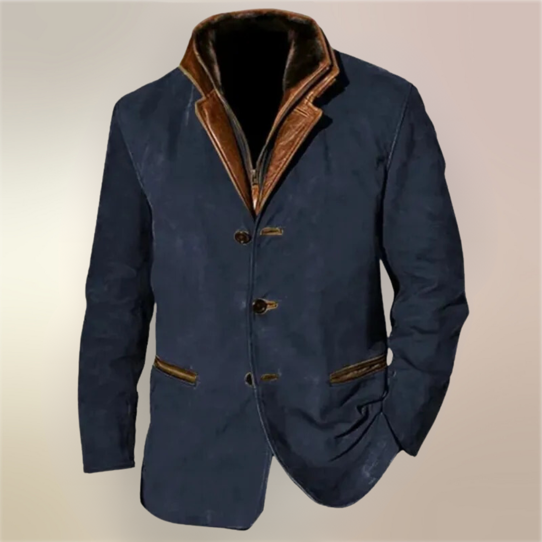 Herrenjacke Aus Veloursleder Mit Knöpfen