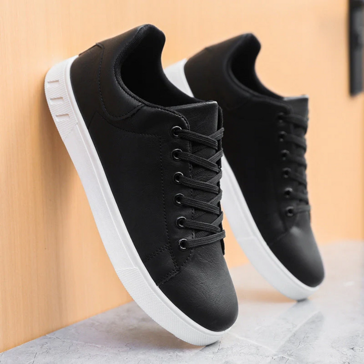 Herren Schnürbare Kunstleder Sneaker – Bequeme Freizeitschuhe