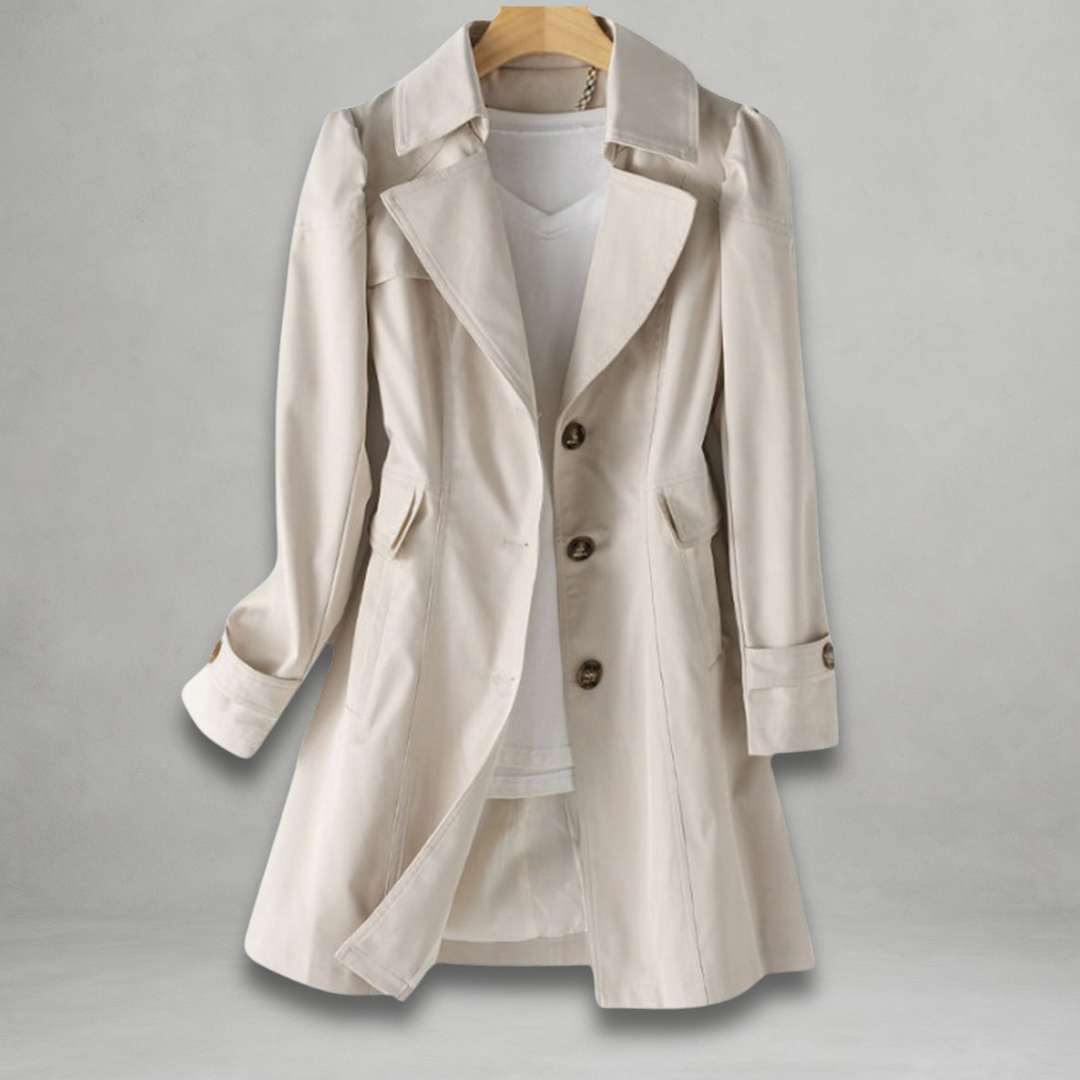 Damen Trenchcoat Mit Reverskragen Und Knöpfen