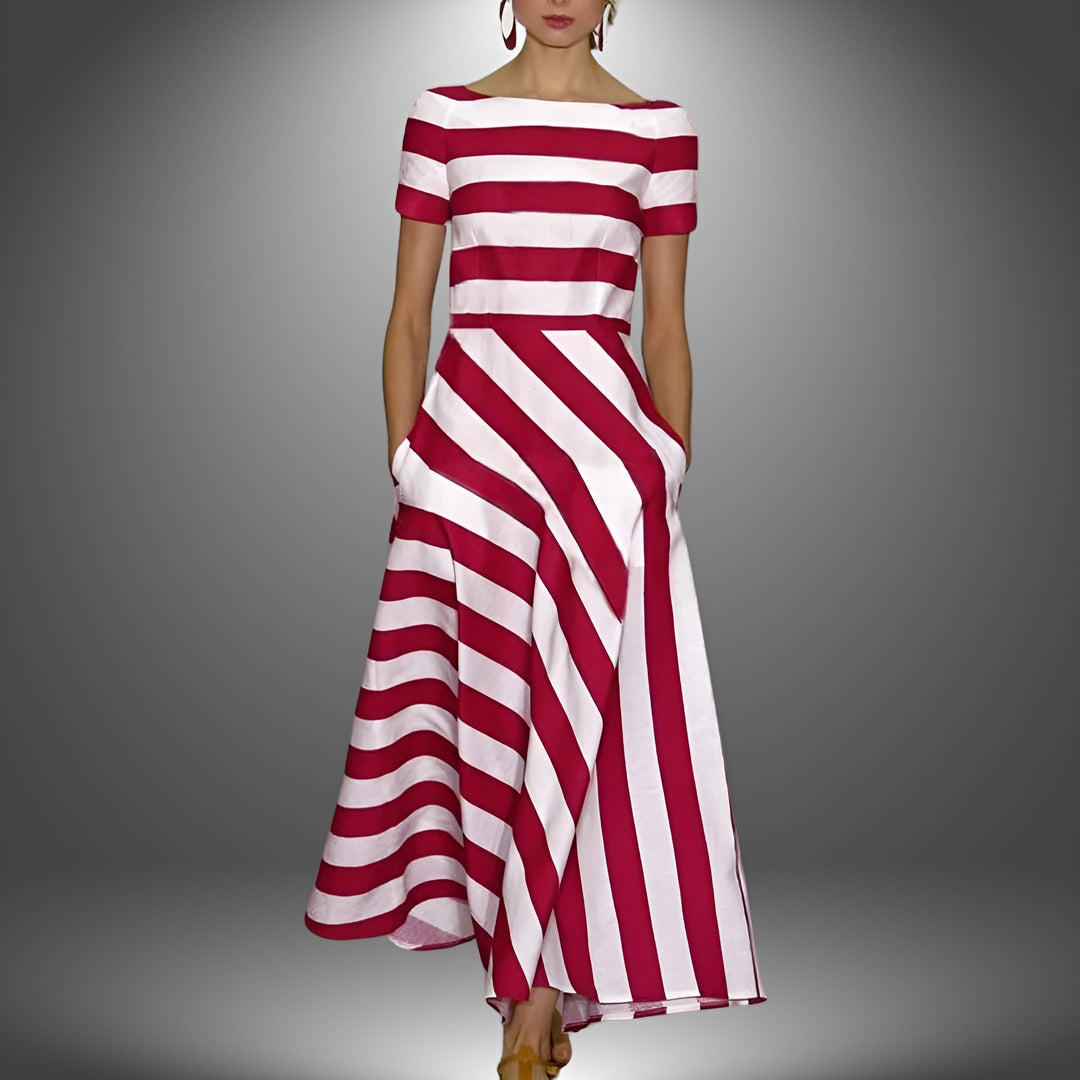 Gestreiftes Langes Damenkleid