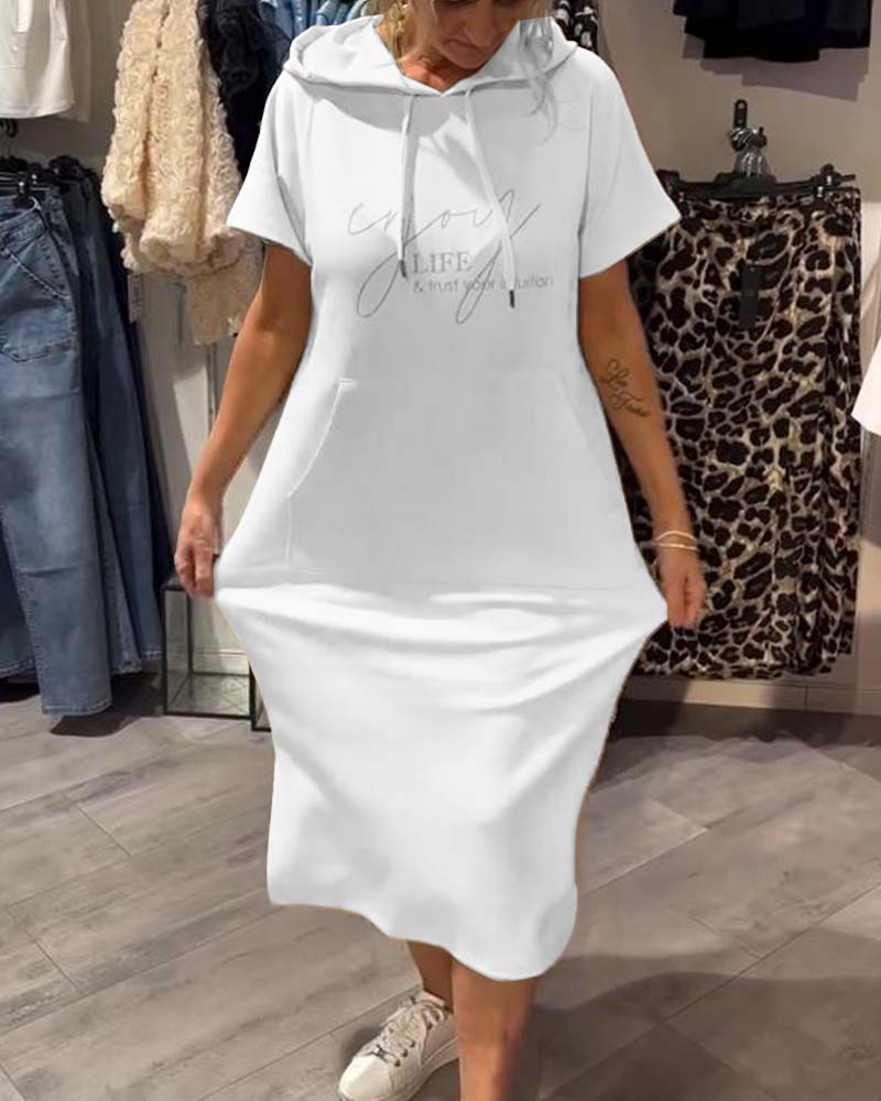 Damen Midikleid Mit Kapuze