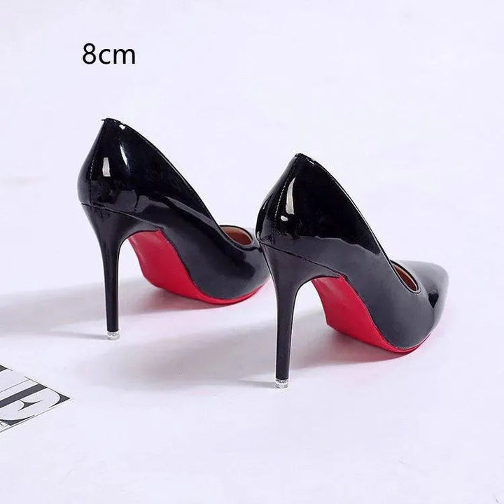 Damen Glänzende Leder High Heel Stilettos – Elegante Abend-Pumps