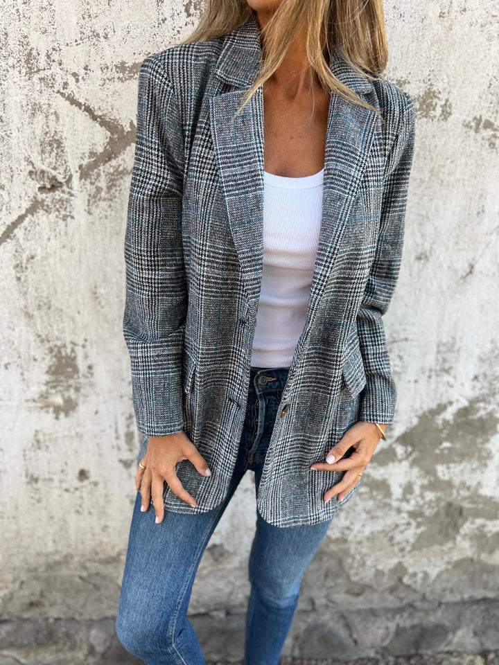 Damen Blazer Mit Lockerem Karomuster