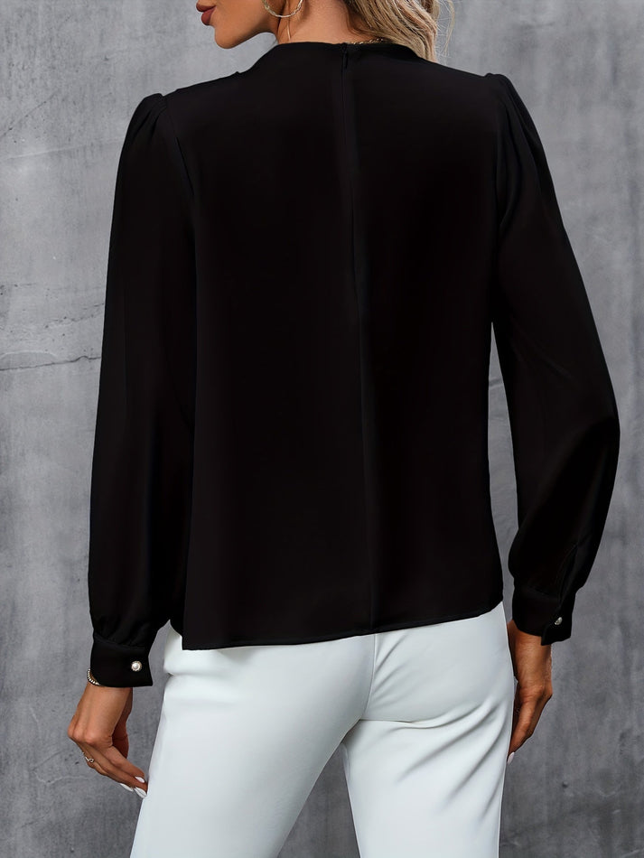Damen Rollkragenbluse Mit Langarm – Elegante Büro-Passform