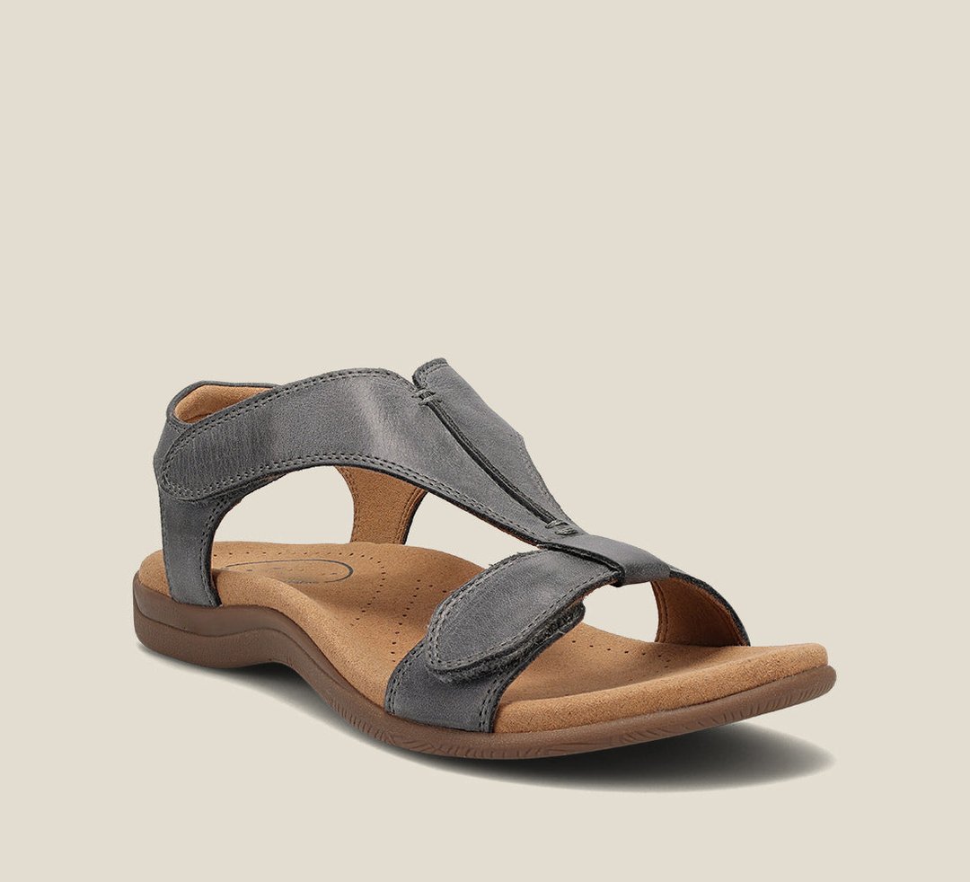 Damen Flache Ledersandalen