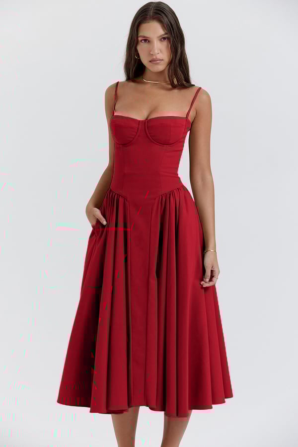Damen Ärmelloses Korsettkleid