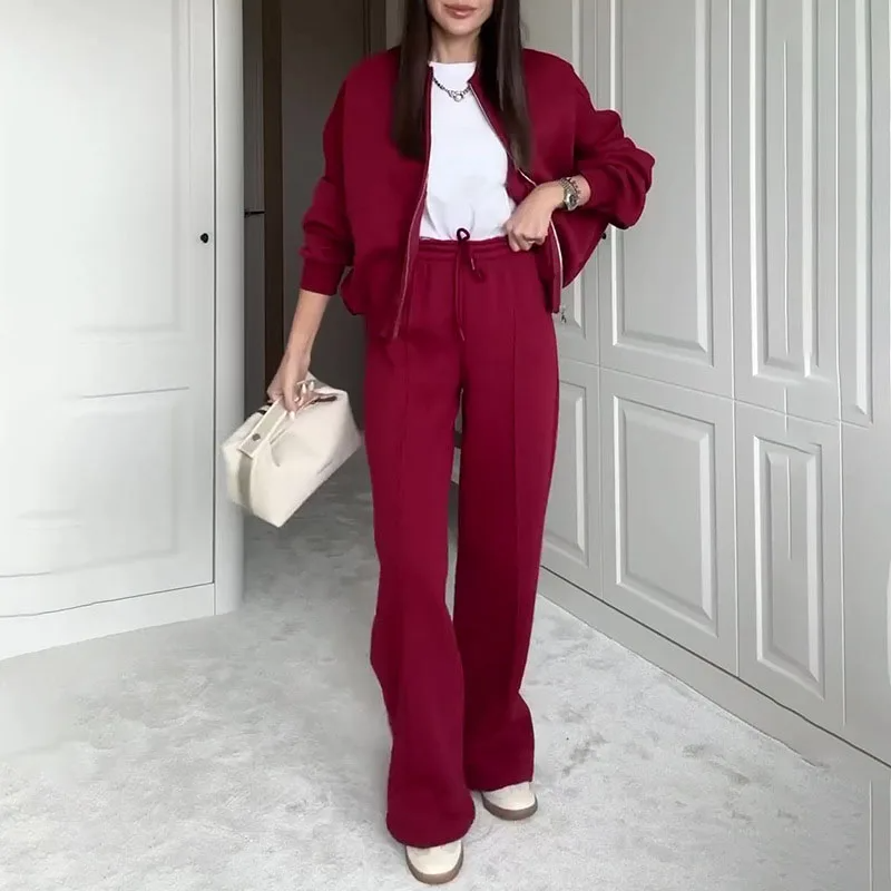 Damen Lässiges Passendes Trainingsanzug Set – Bequemes Zweiteiler Outfit