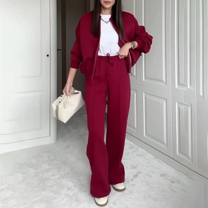 Damen Lässiges Passendes Trainingsanzug Set – Bequemes Zweiteiler Outfit