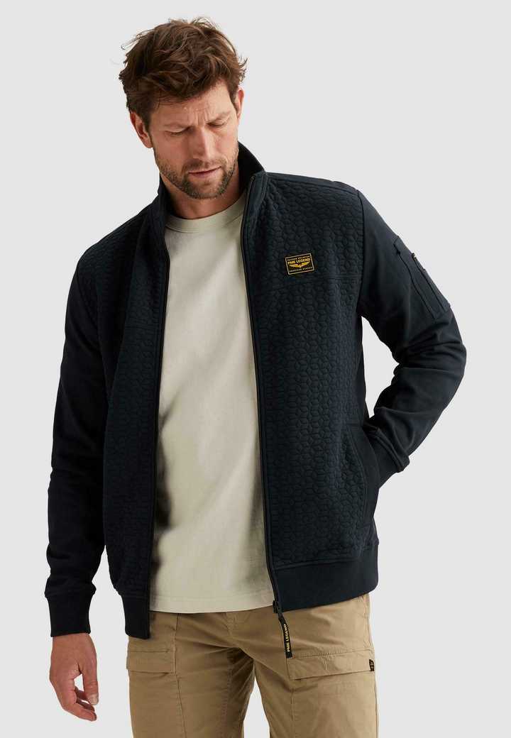 Herren-Rollkragen-Strickjacke mit Reißverschluss – Pullover mit Seitentaschen