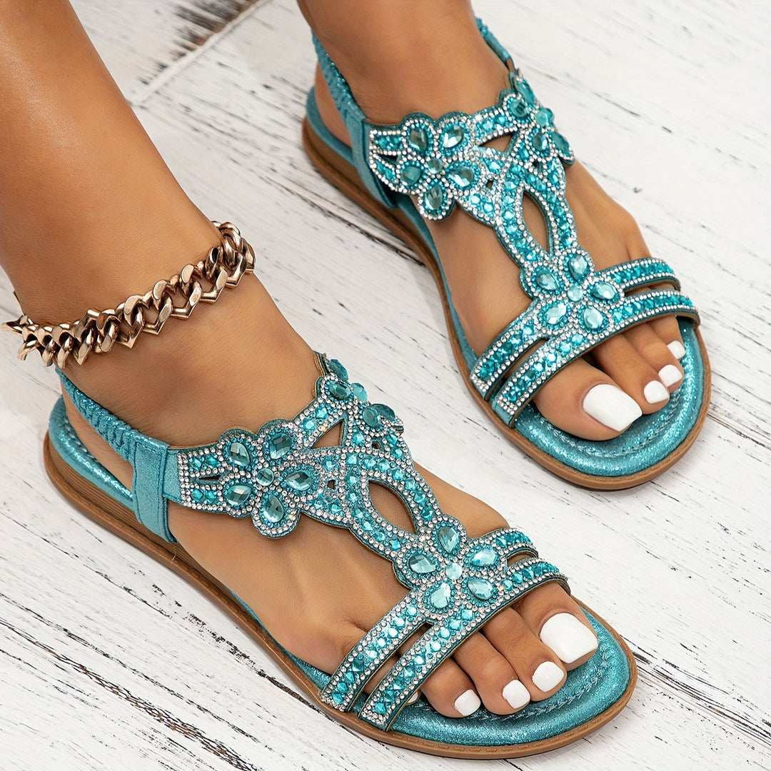 Damen Sandalen Mit Perlenverzierung